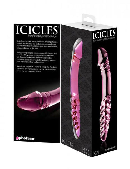 Icicles No 57 Glass Double Dildo Pink