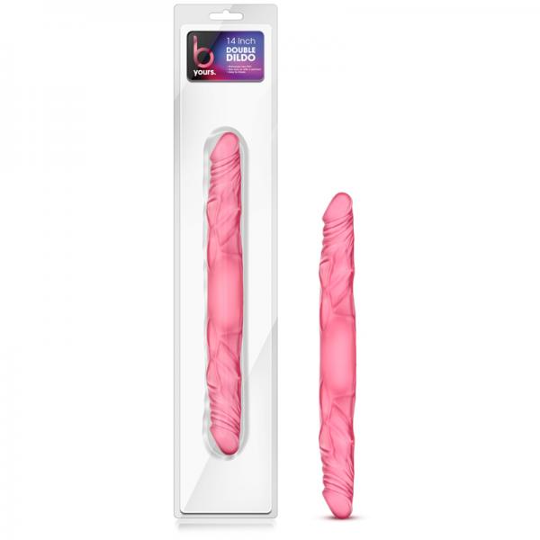 B Yours - 14in Double Dildo - Pink